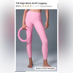 7/8 High-Waist Airlift Legging size small color sweet pink